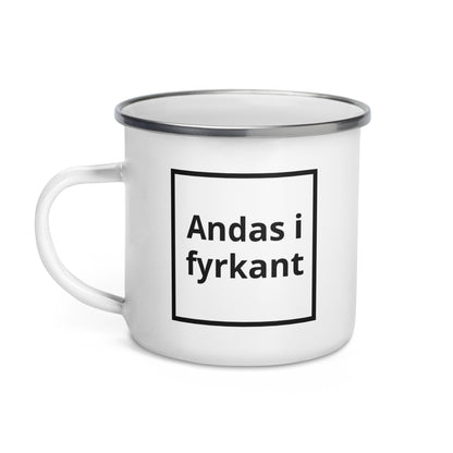 Andas i fyrkant - Emaljmugg