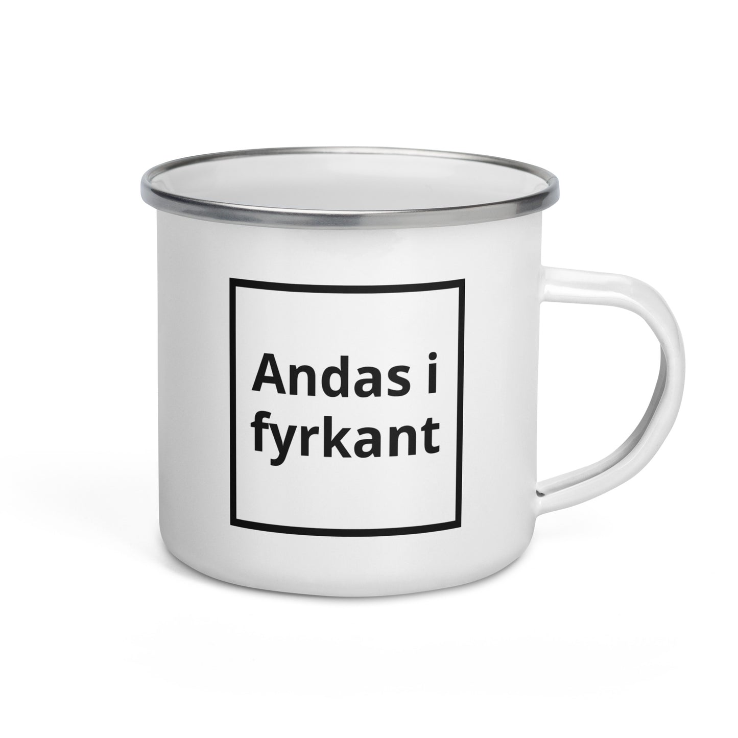 Andas i fyrkant - Emaljmugg