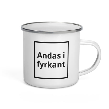 Andas i fyrkant - Emaljmugg